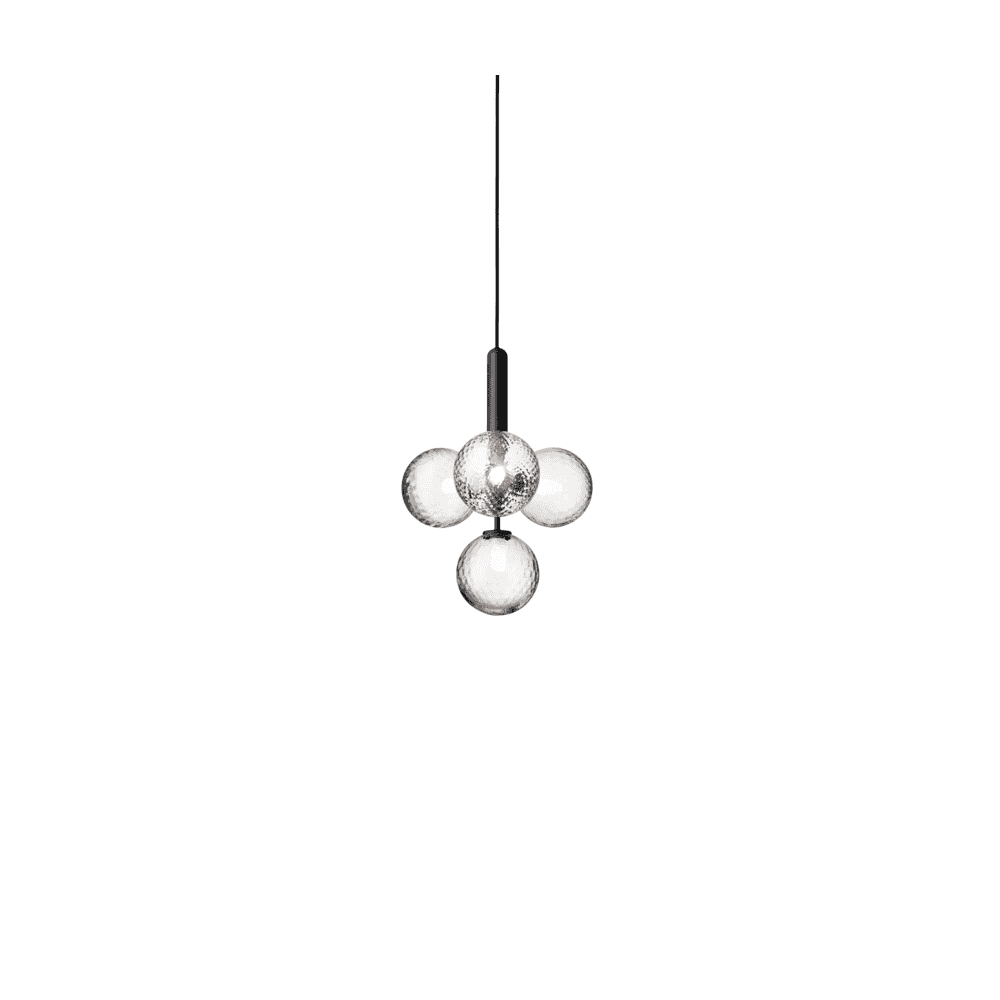 Nuura Miira 4 Light Chandelier - Rock Grey & Optic Glass
