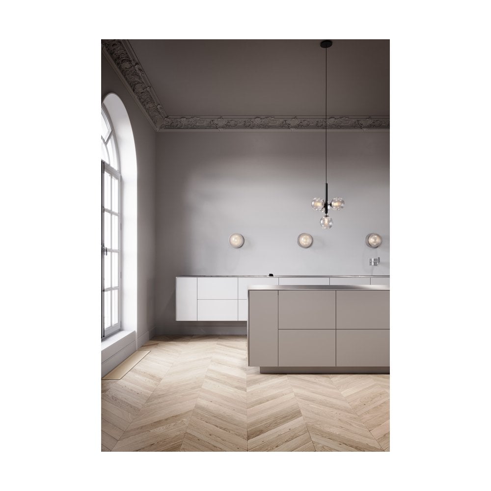 Nuura Miira 4 Light Chandelier - Rock Grey & Optic Glass