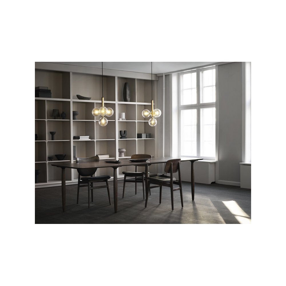 Nuura Miira 4 Light Chandelier - Brass & Optic Clear Glass