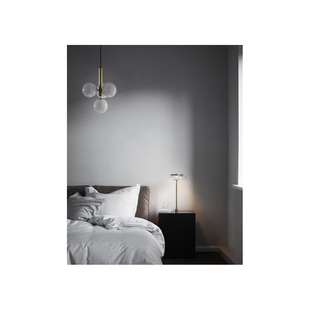 Nuura Miira 4 Light Chandelier - Brass & Opal Glass