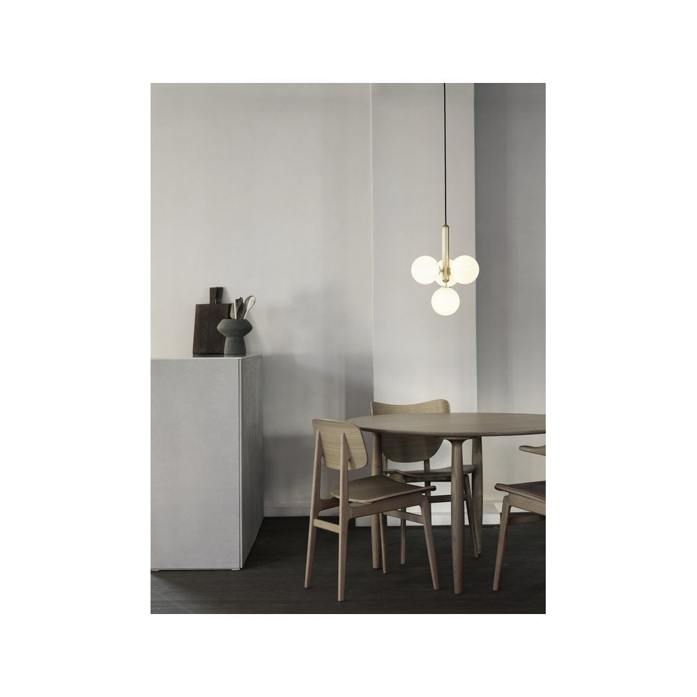 Nuura Miira 4 Light Chandelier - Brass & Opal Glass