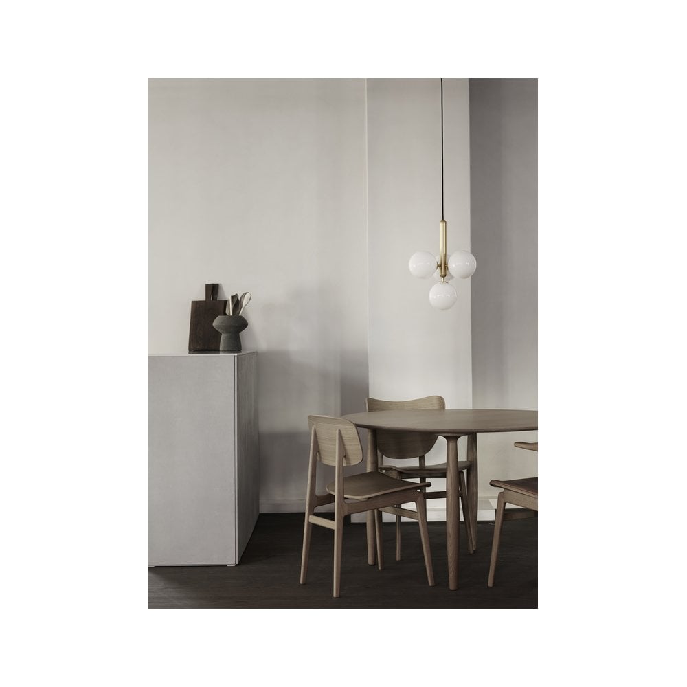 Nuura Miira 4 Light Chandelier - Brass & Opal Glass