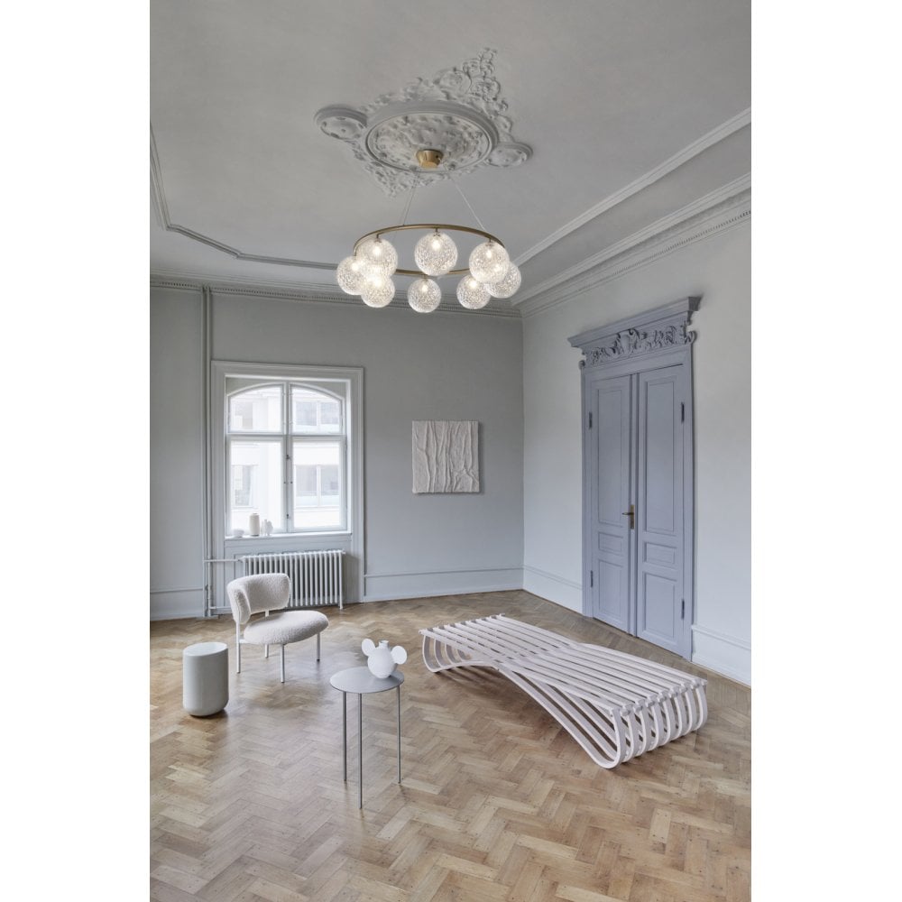 Nuura Miira 8 Light Circular Chandelier - Brass & Optic Clear Glass