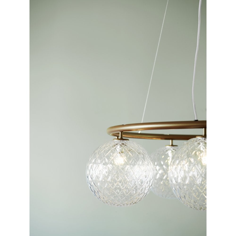Nuura Miira 8 Light Circular Chandelier - Dark Bronze & Optic Clear Glass