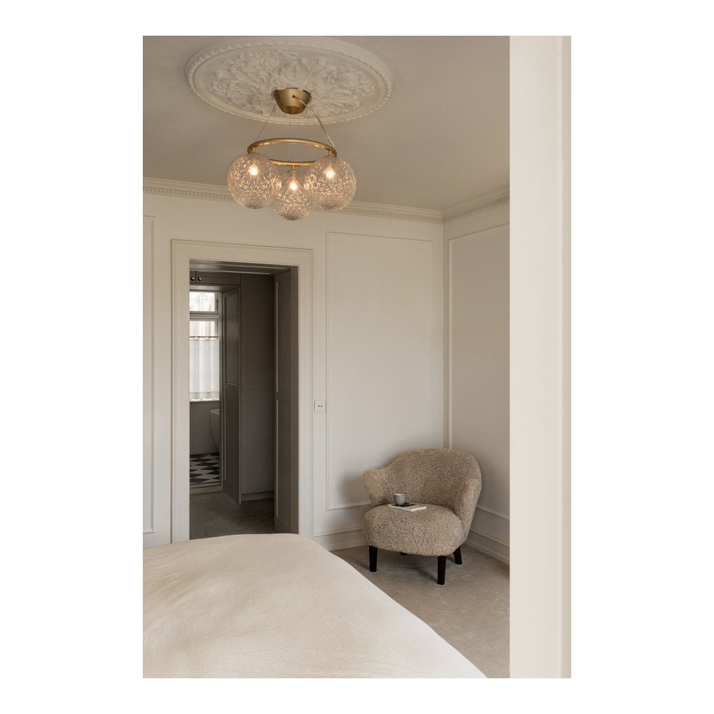 Nuura Miira 3 Light Circular Chandelier - Brass & Optic Clear Glass