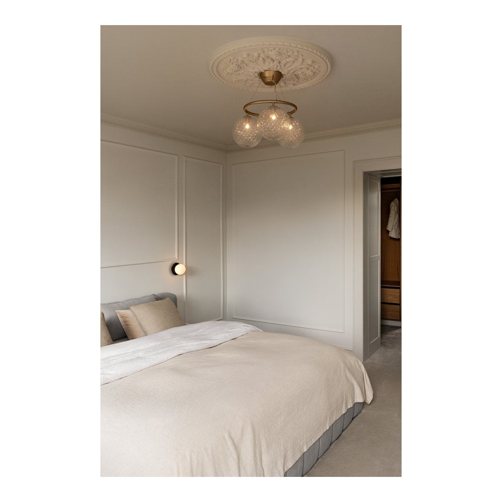 Nuura Miira 3 Light Circular Chandelier - Brass & Optic Clear Glass