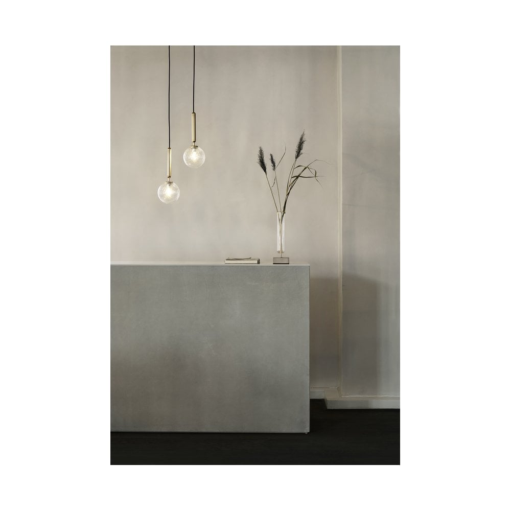 Nuura Miira 1 Light Pendant - Brass & Optic Clear Glass
