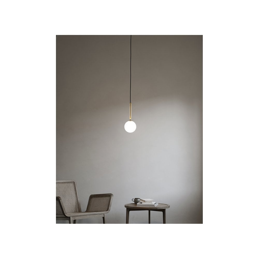 Nuura Miira 1 Light Pendant - Brass & Opal Glass