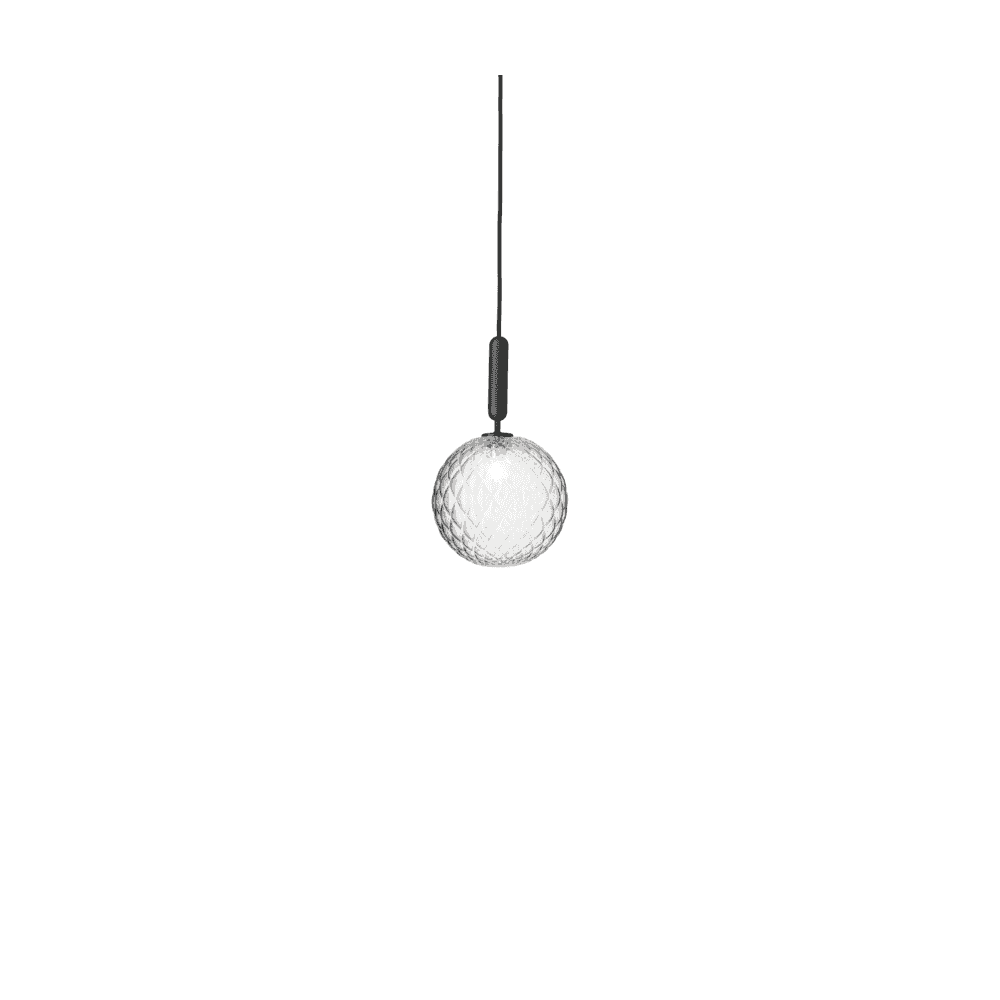 Nuura Miira Large 1 Light Pendant - Rock Grey & Optic Clear Glass