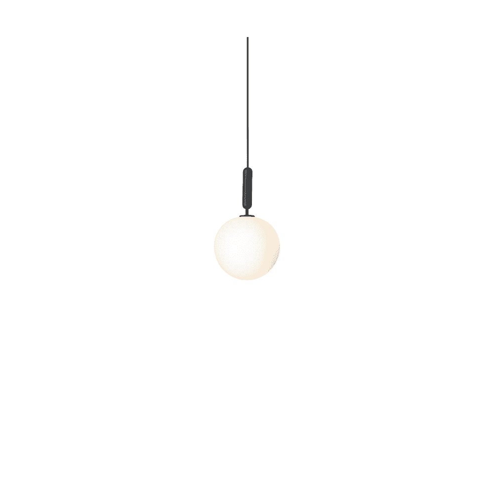Nuura Miira Large 1 Light Pendant - Rock Grey & Opal Glass