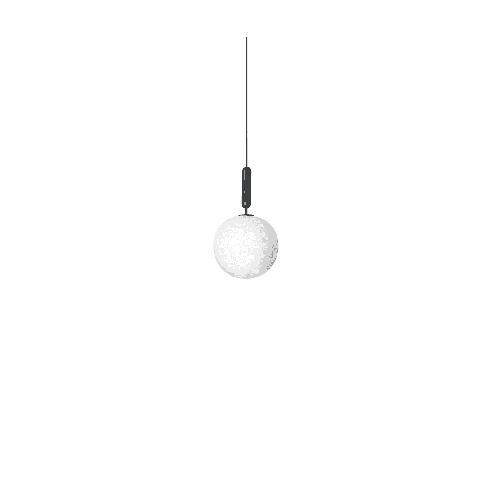 Nuura Miira Large 1 Light Pendant - Rock Grey & Opal Glass