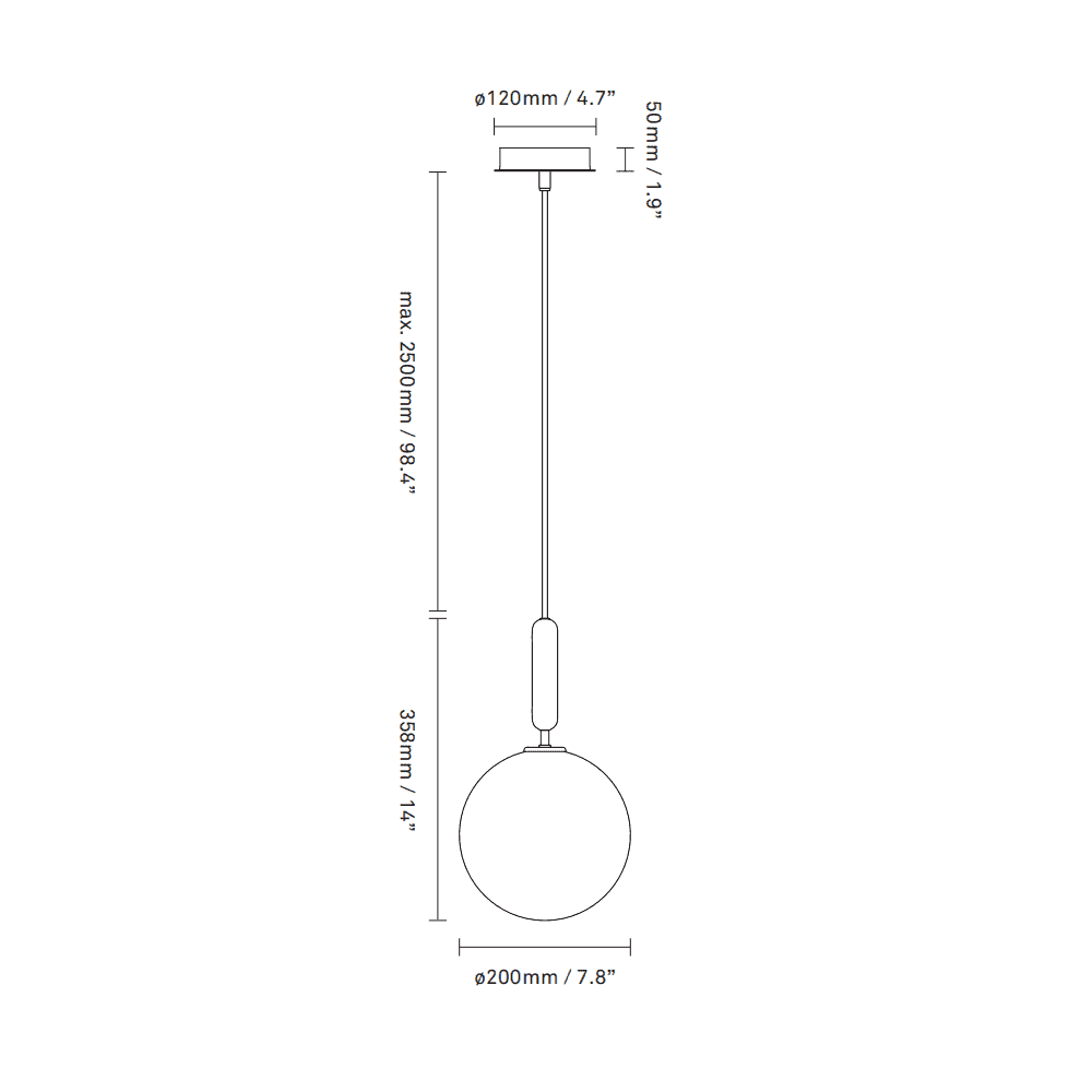 Nuura Miira Large 1 Light Pendant - Brass & Optic Clear Glass