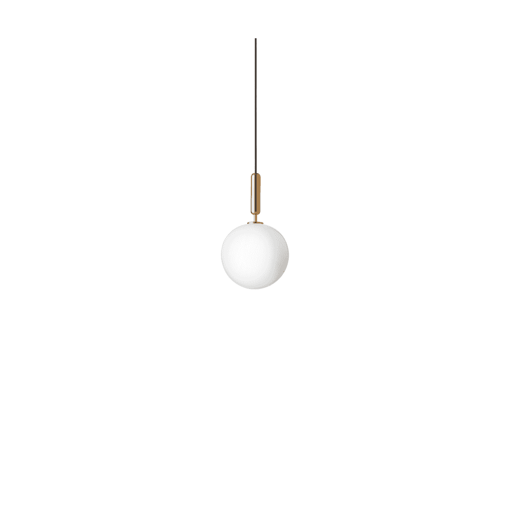 Nuura Miira Large 1 Light Pendant - Brass & Opal Glass