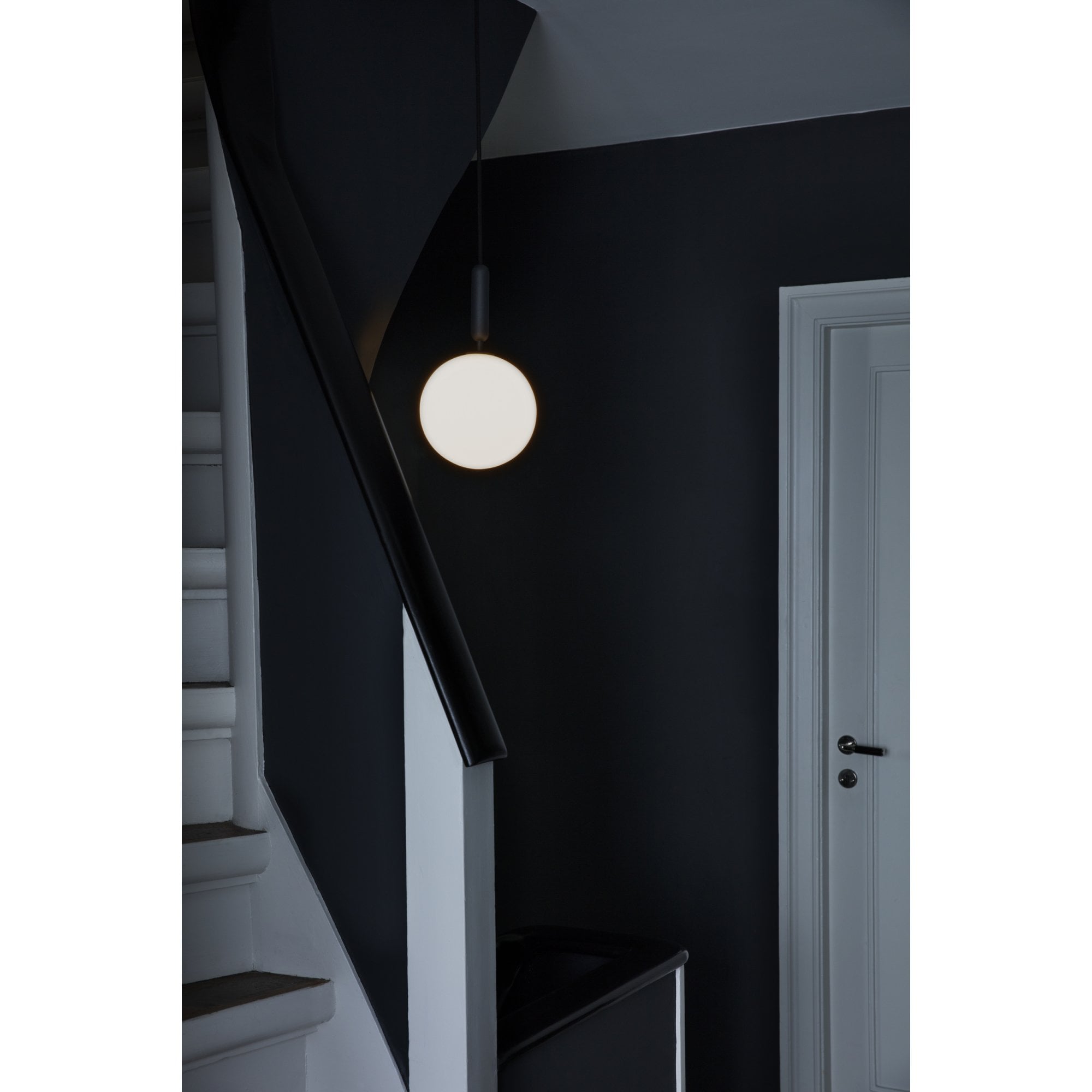 Nuura Miira Large 1 Light Pendant - Rock Grey & Opal Glass