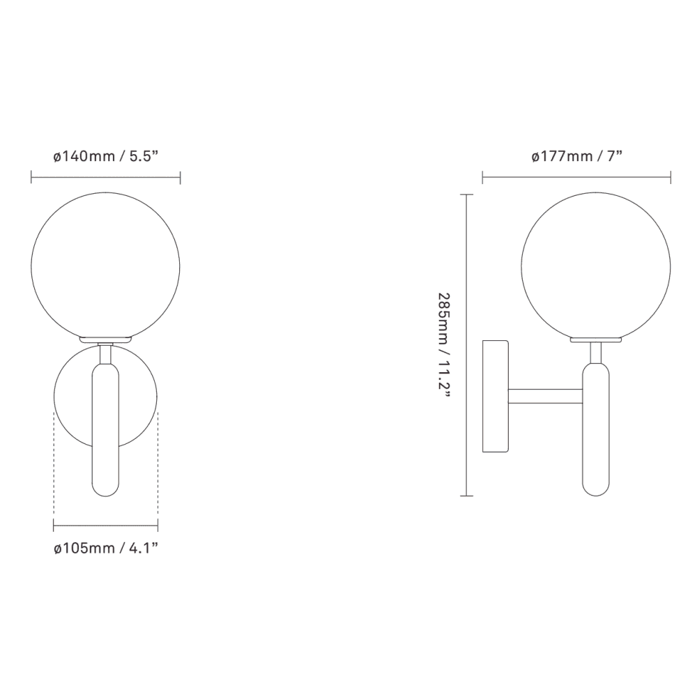 Nuura Miira Wall Light - Brass & Optic Clear Glass