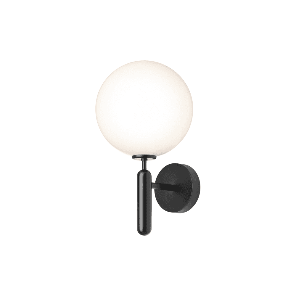 Nuura Miira Outdoor Wall Light - Black & Opal Glass