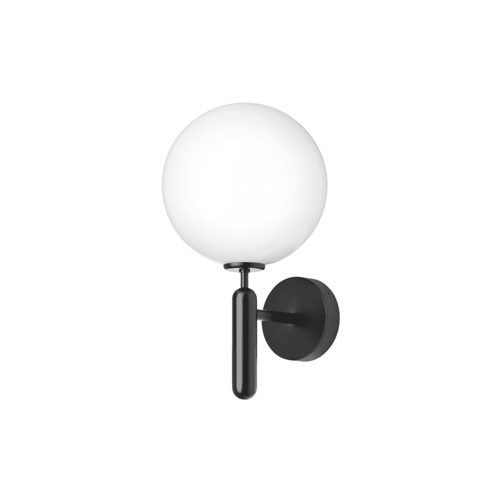 Nuura Miira Outdoor Wall Light - Black & Opal Glass