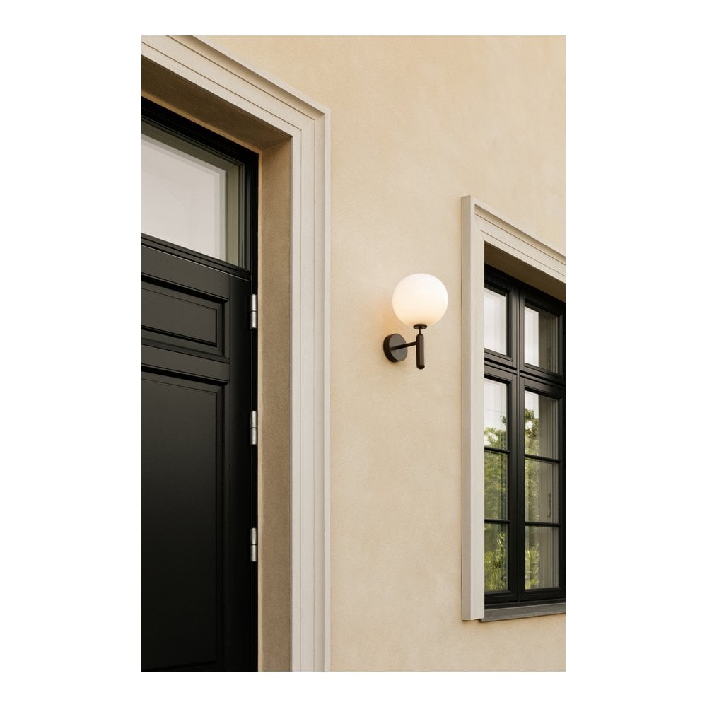 Nuura Miira Outdoor Wall Light - Dark Bronze & Opal Glass