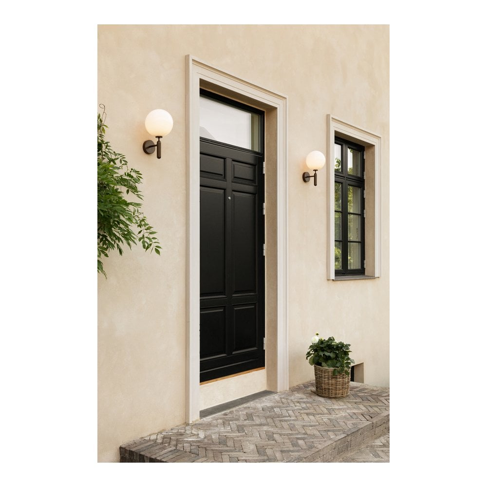 Nuura Miira Outdoor Wall Light - Dark Bronze & Opal Glass