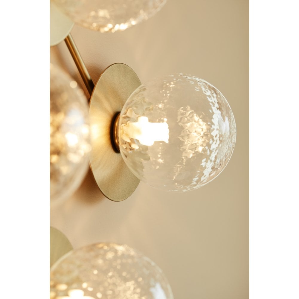 Nuura Liila 12 Light Wall/Flush Light - Nordic Gold & Optic Clear Glass