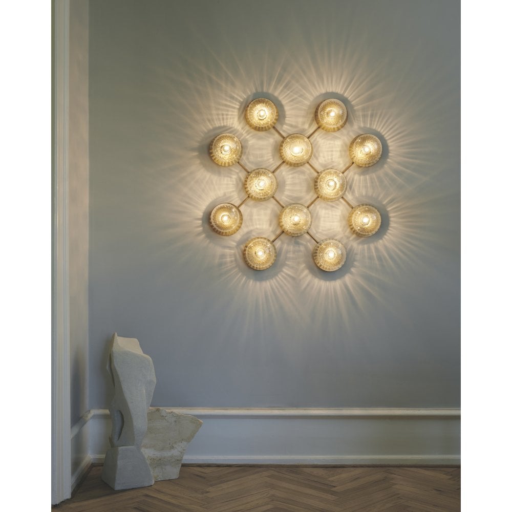 Nuura Liila 12 Light Wall/Flush Light - Nordic Gold & Optic Clear Glass