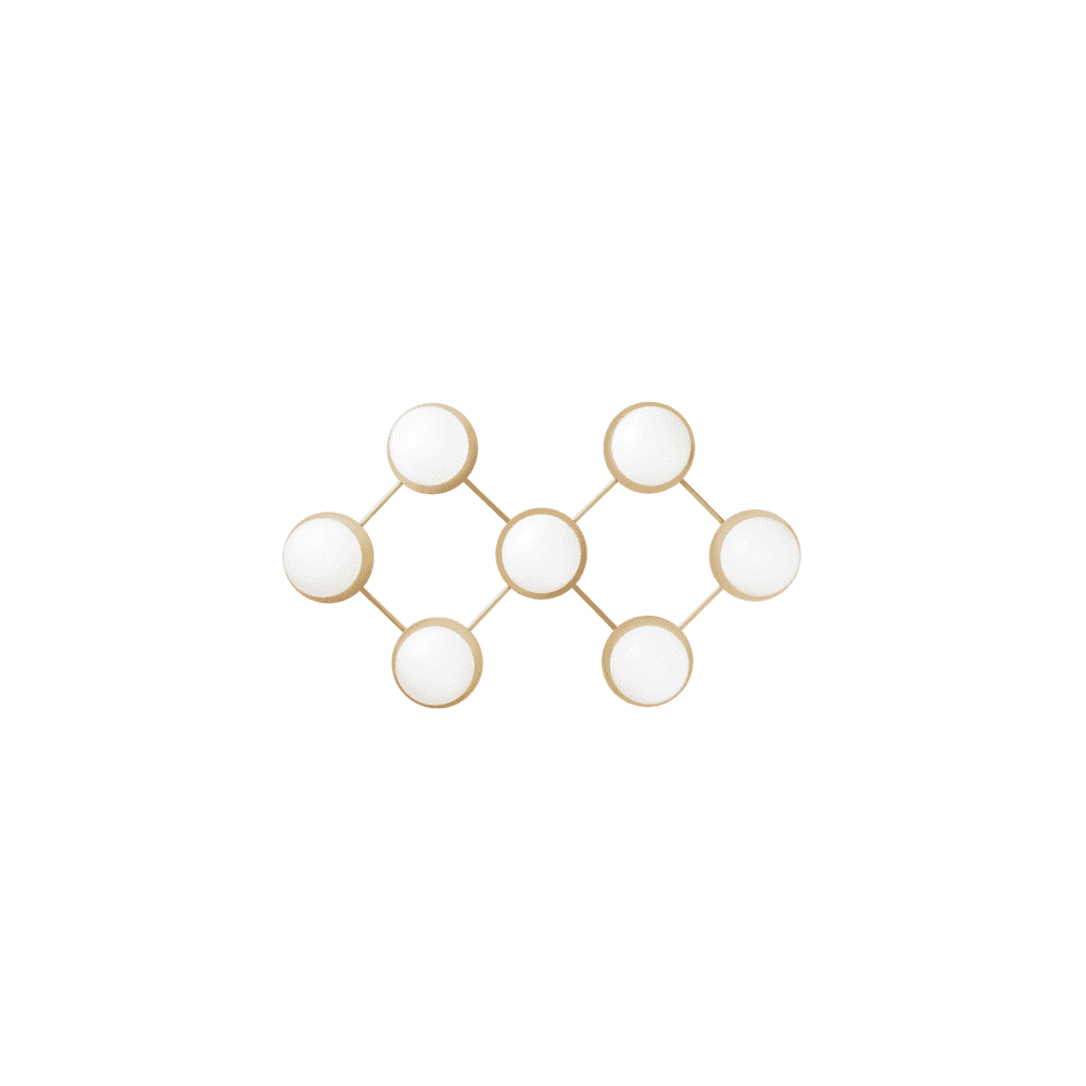 Nuura Liila 7 Light Wall/Flush Light - Nordic Gold & Opal Glass