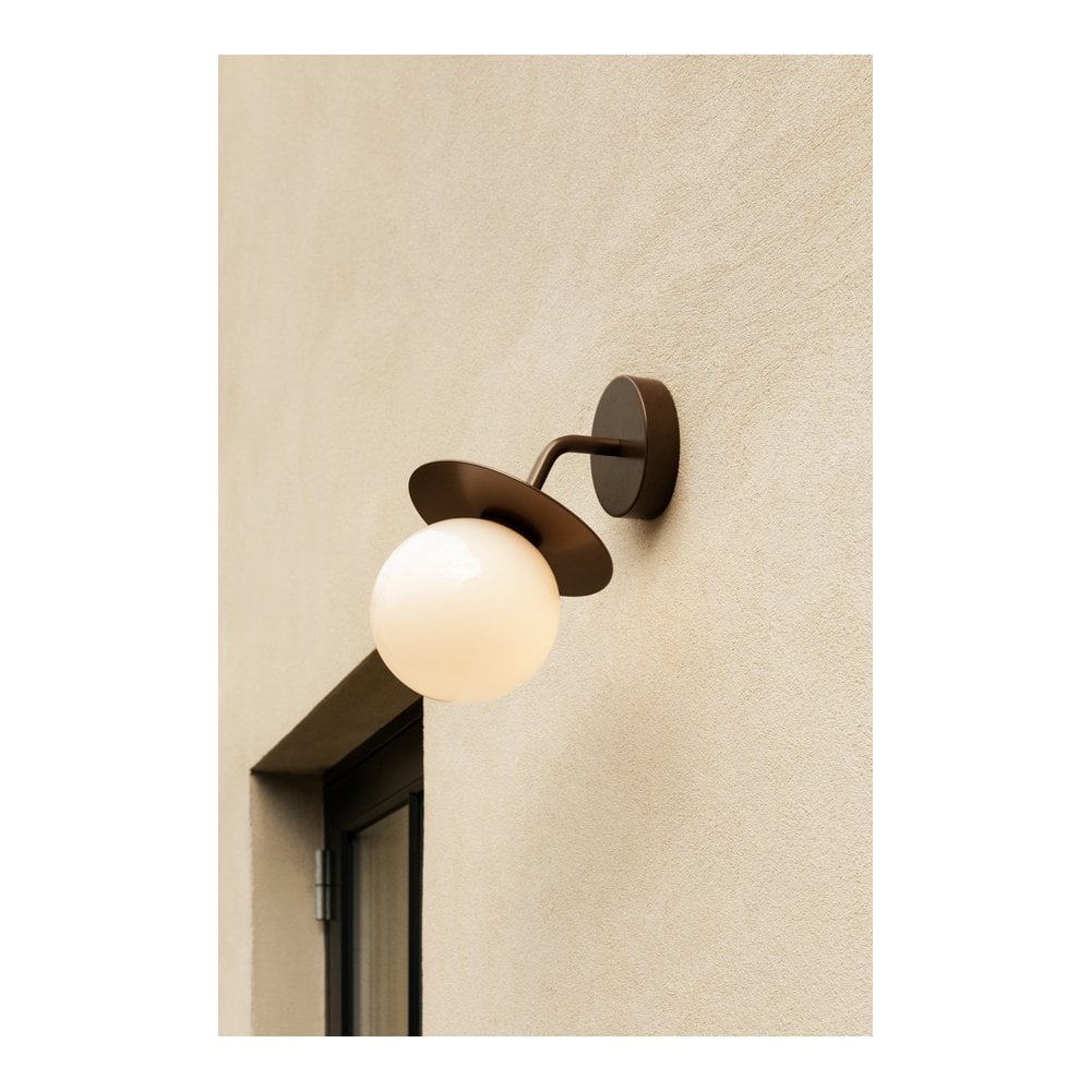 Nuura Liila Outdoor Wall Light - Dark Bronze & Opal Glass