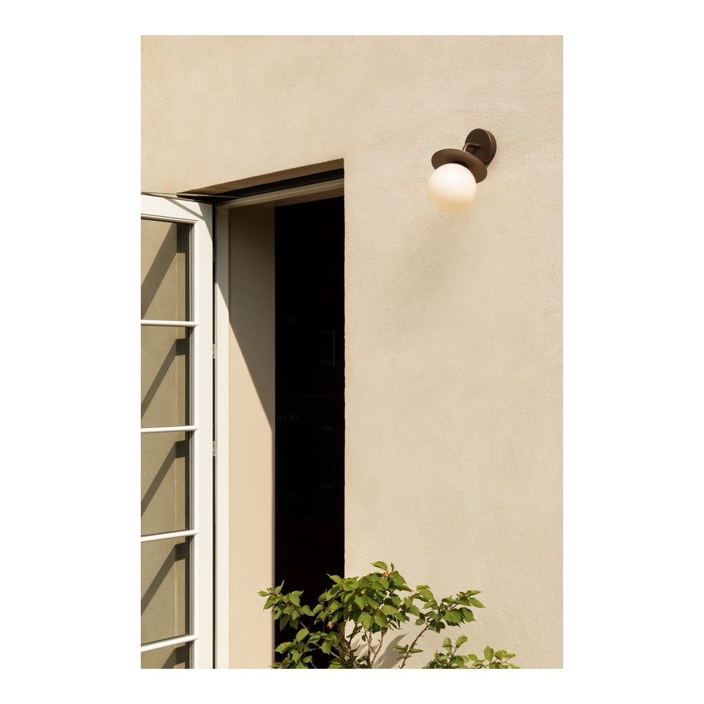 Nuura Liila Outdoor Wall Light - Dark Bronze & Opal Glass