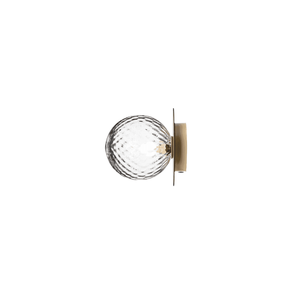 Nuura Liila 1 Light Medium IP44 Wall/Flush Light - Nordic Gold & Optic Clear Glass