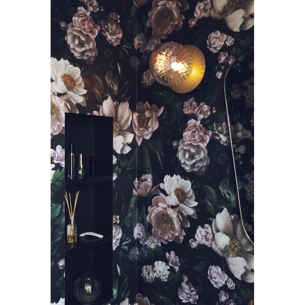 Nuura Liila 1 Light Medium IP44 Wall/Flush Light - Nordic Gold & Optic Clear Glass