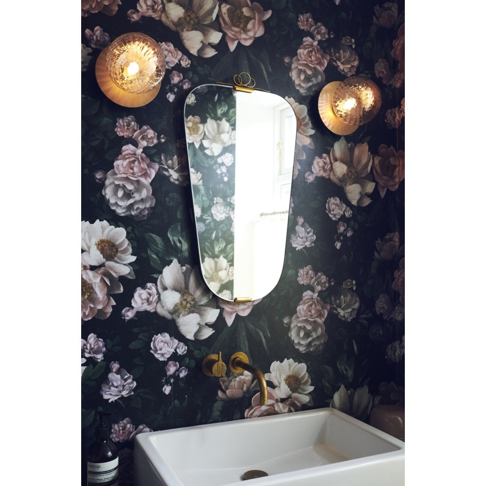 Nuura Liila 1 Light Medium IP44 Wall/Flush Light - Nordic Gold & Optic Clear Glass