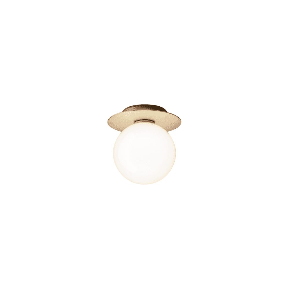 Nuura Liila 1 Light Medium IP44 Wall/Flush Light - Nordic Gold & Opal Glass