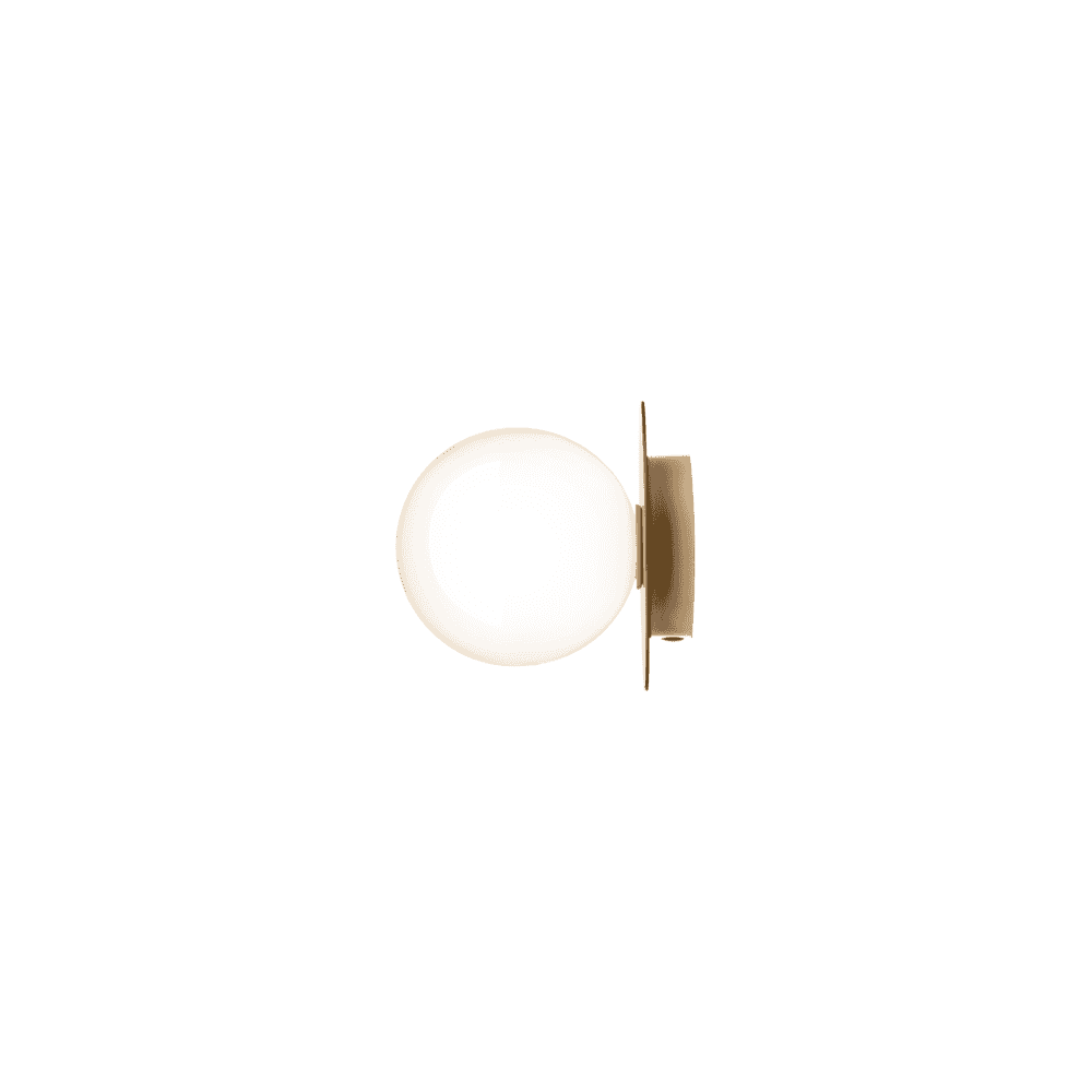 Nuura Liila 1 Light Medium IP44 Wall/Flush Light - Nordic Gold & Opal Glass
