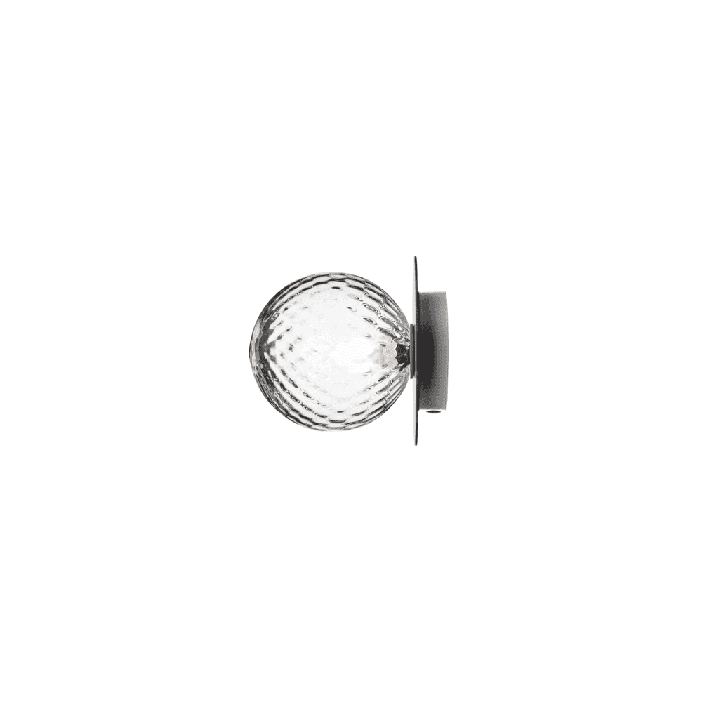 Nuura Liila 1 Light Medium IP44 Wall/Flush Light - Light Silver & Optic Clear Glass