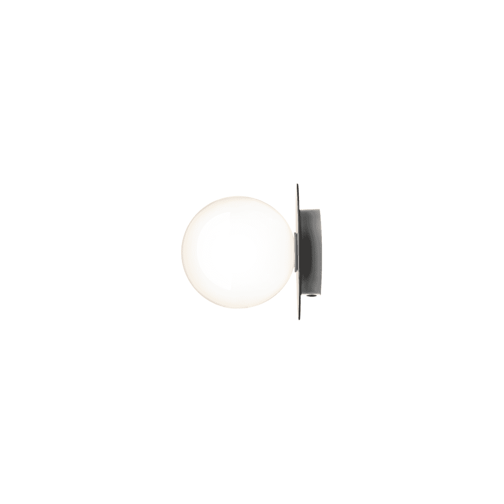 Nuura Liila 1 Light Medium IP44 Wall/Flush Light - Light Silver & Opal Glass