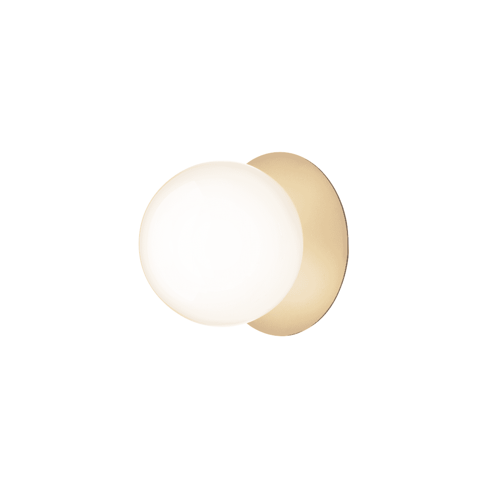 Nuura Liila 1 Light Large IP44 Wall/Flush Light - Nordic Gold & Opal Glass
