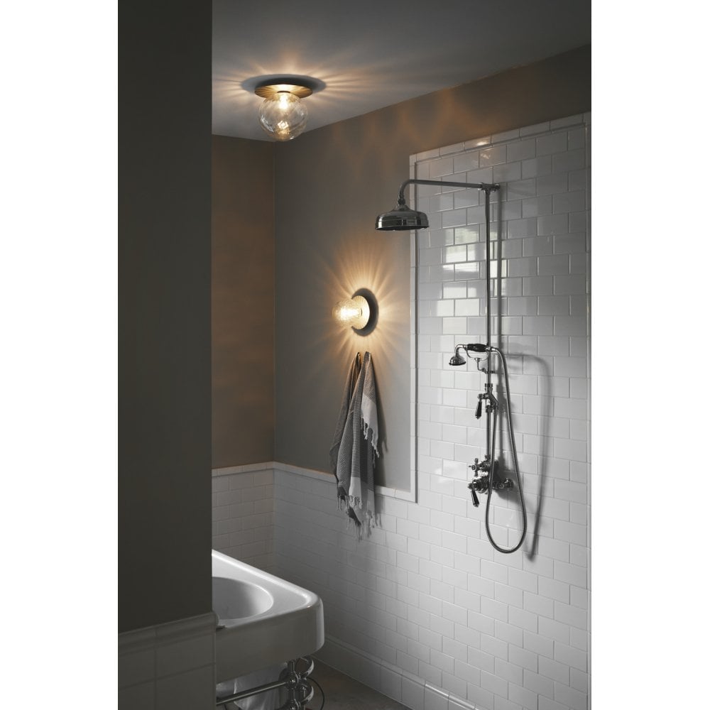Nuura Liila 1 Light Large IP44 Wall/Flush Light - Light Silver & Optic Clear Glass