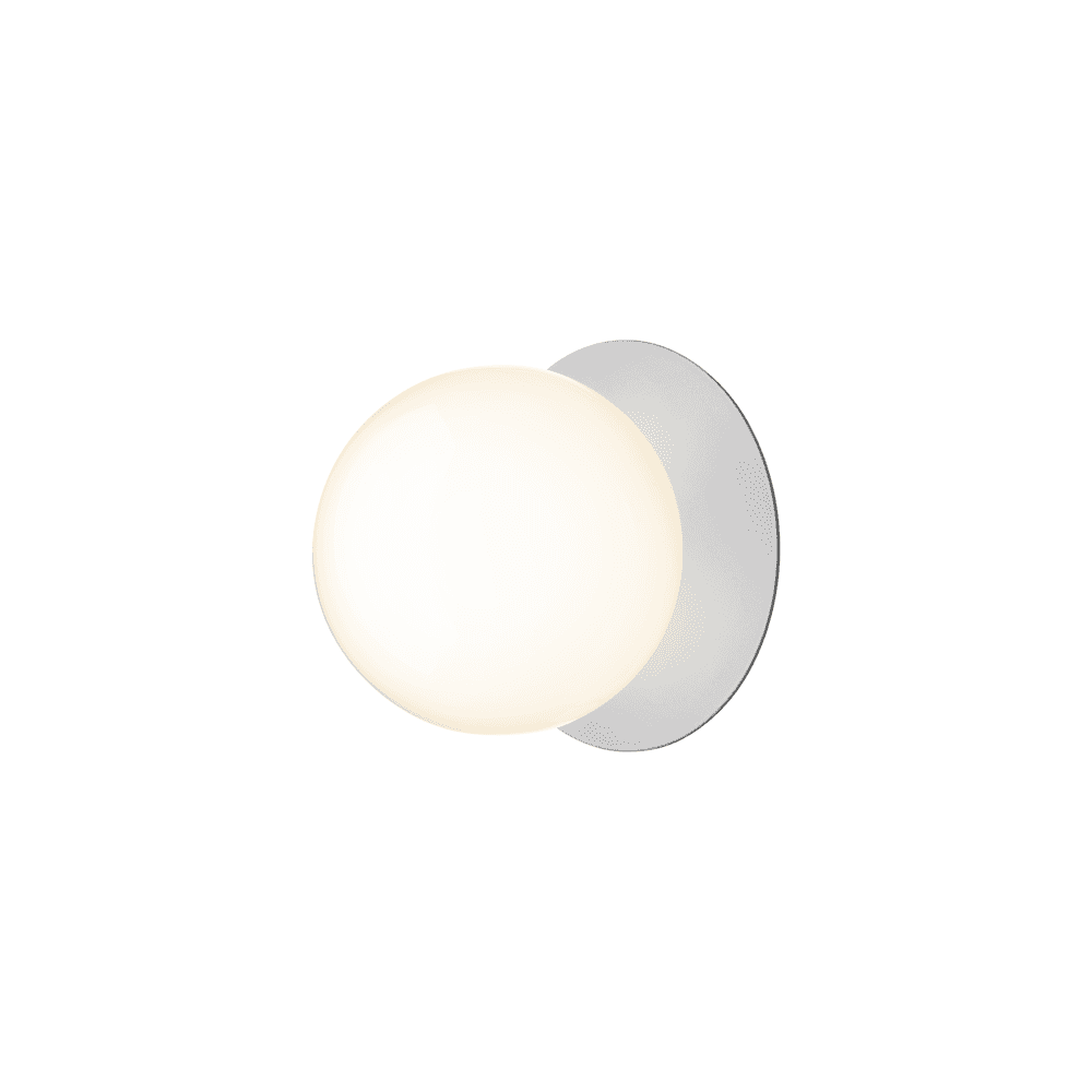 Nuura Liila 1 Light Large IP44 Wall/Flush Light - Light Silver & Opal Glass