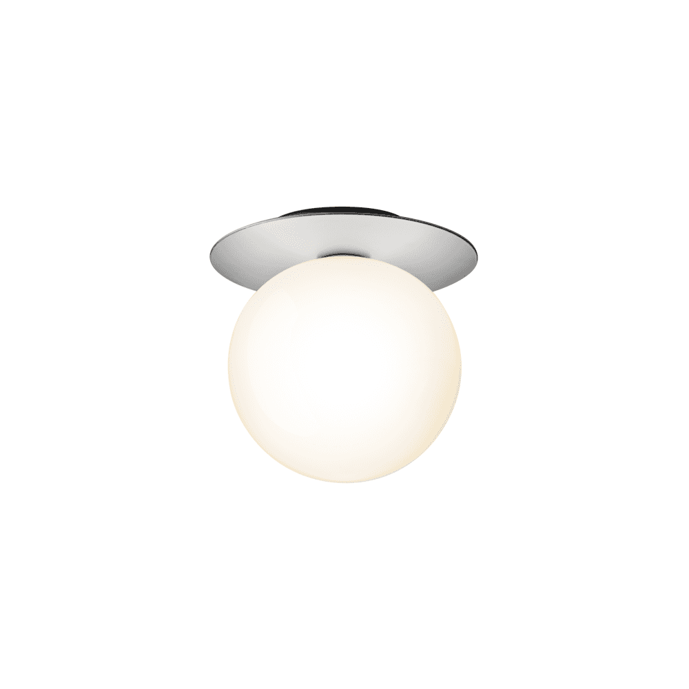 Nuura Liila 1 Light Large IP44 Wall/Flush Light - Light Silver & Opal Glass