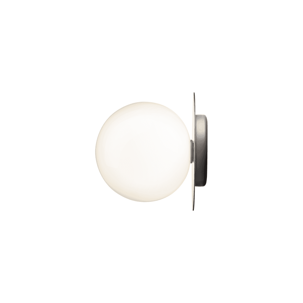Nuura Liila 1 Light Large IP44 Wall/Flush Light - Light Silver & Opal Glass