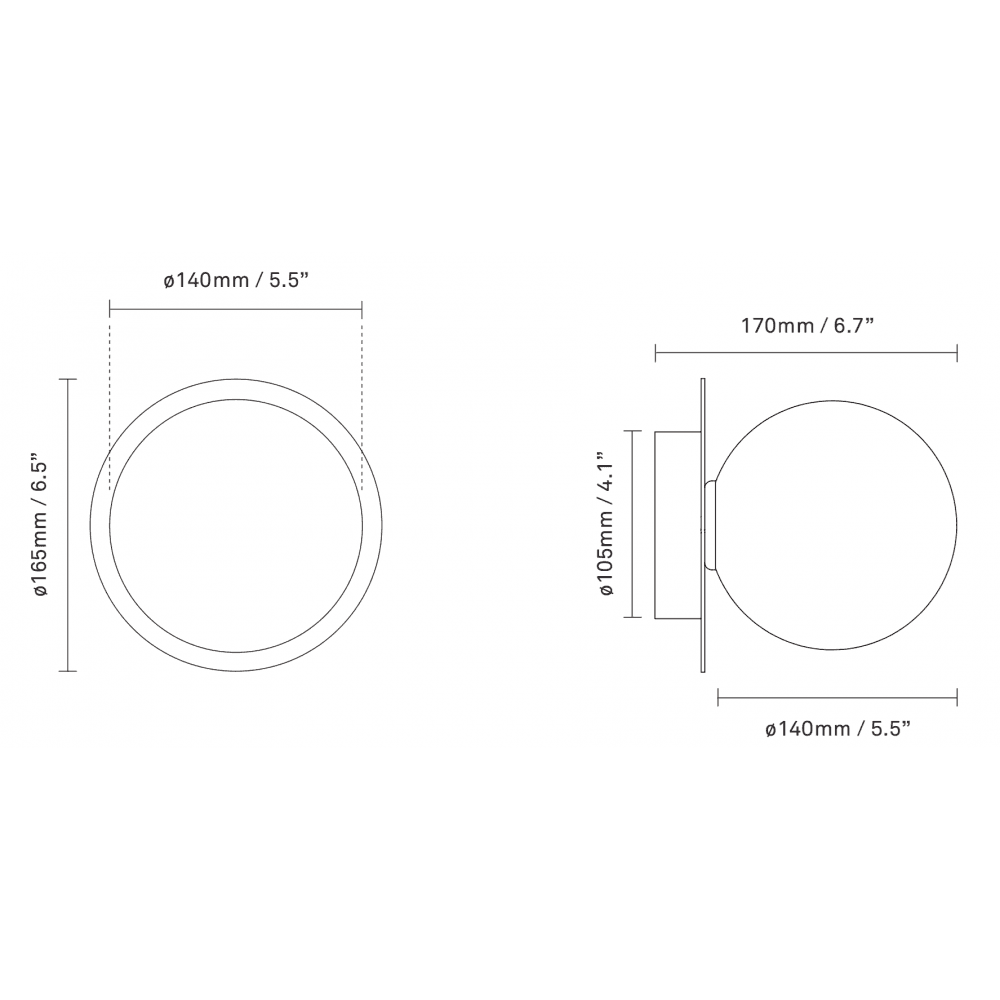 Nuura Liila 1 Light Outdoor Wall/Flush Light - Black & Optic Clear Glass