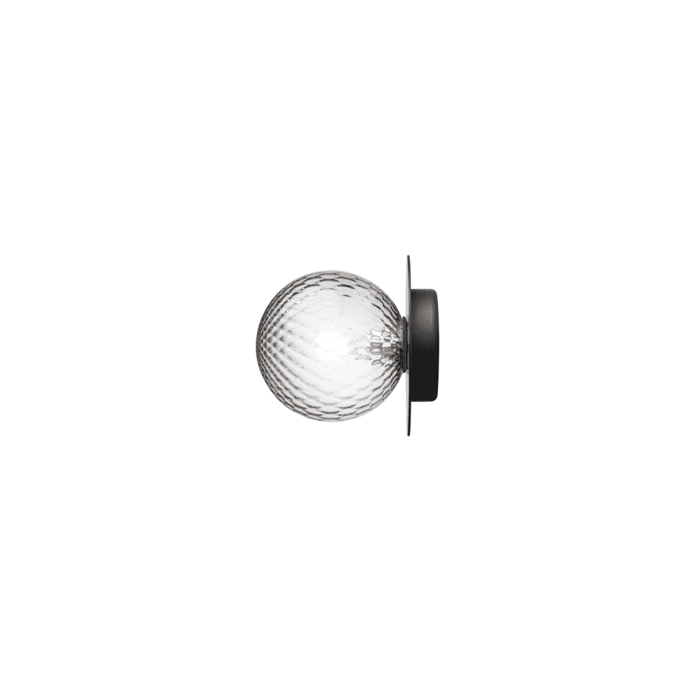 Nuura Liila 1 Light Medium IP44 Wall/Flush Light - Black & Optic Clear Glass