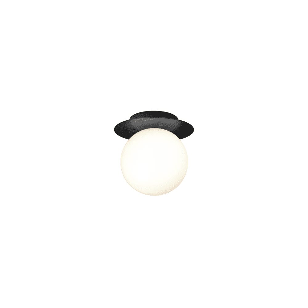 Nuura Liila 1 Light Medium IP44 Wall/Flush Light - Black & Opal Glass