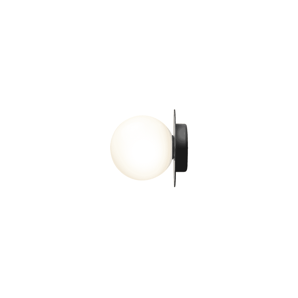 Nuura Liila 1 Light Medium IP44 Wall/Flush Light - Black & Opal Glass