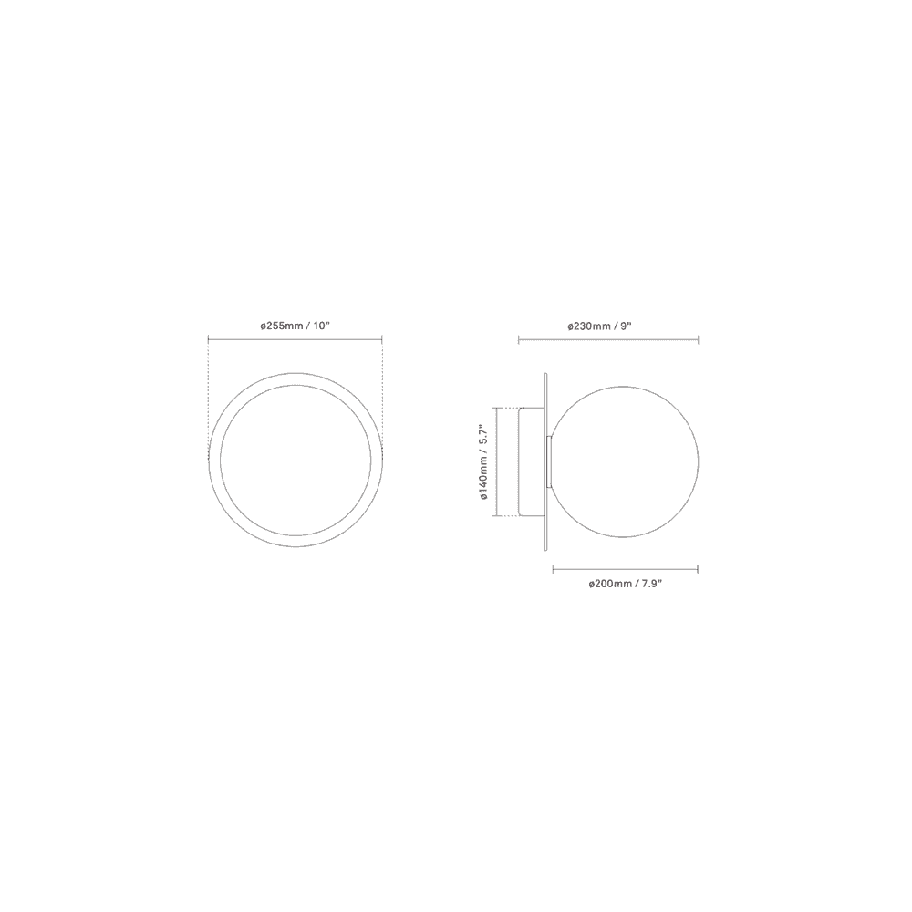 Nuura Liila 1 Light Large IP44 Wall/Flush Light - Black & Opal Glass