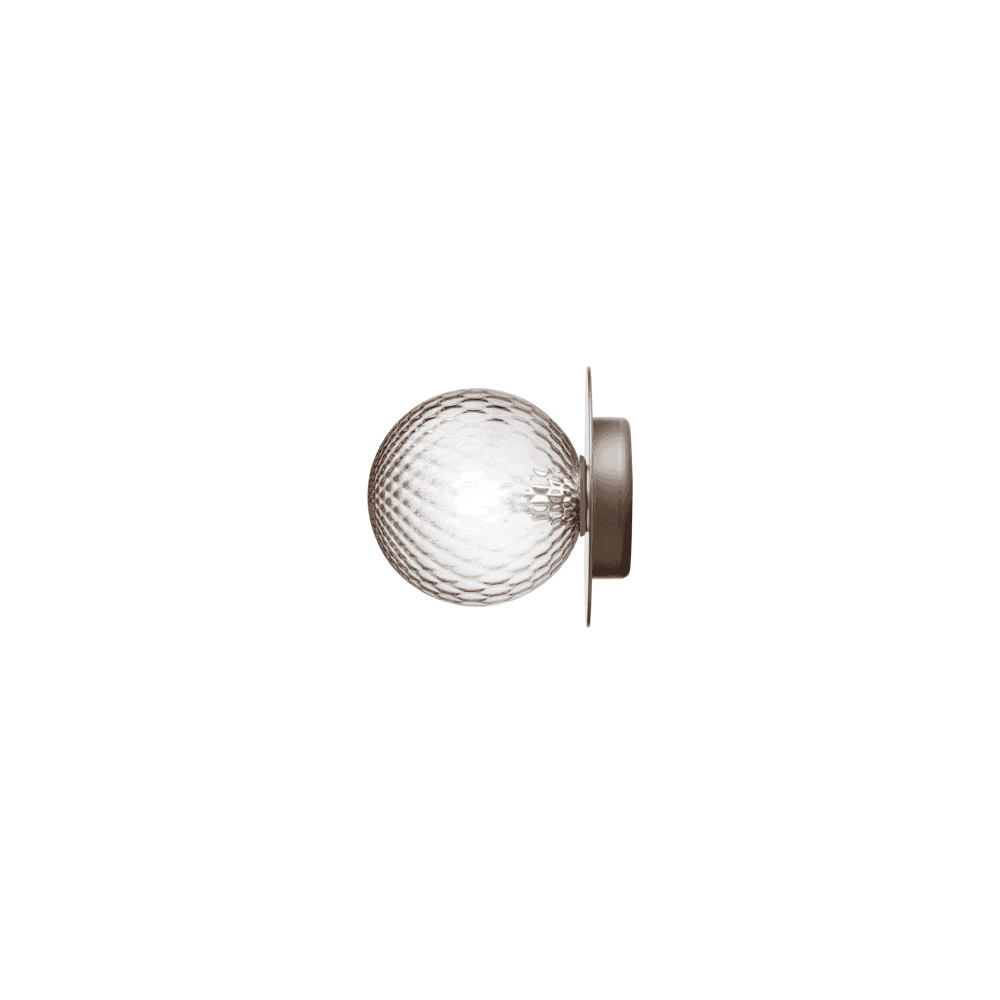 Nuura Liila 1 Light Medium IP44 Wall/Flush Light - Dark Bronze & Optic Clear Glass