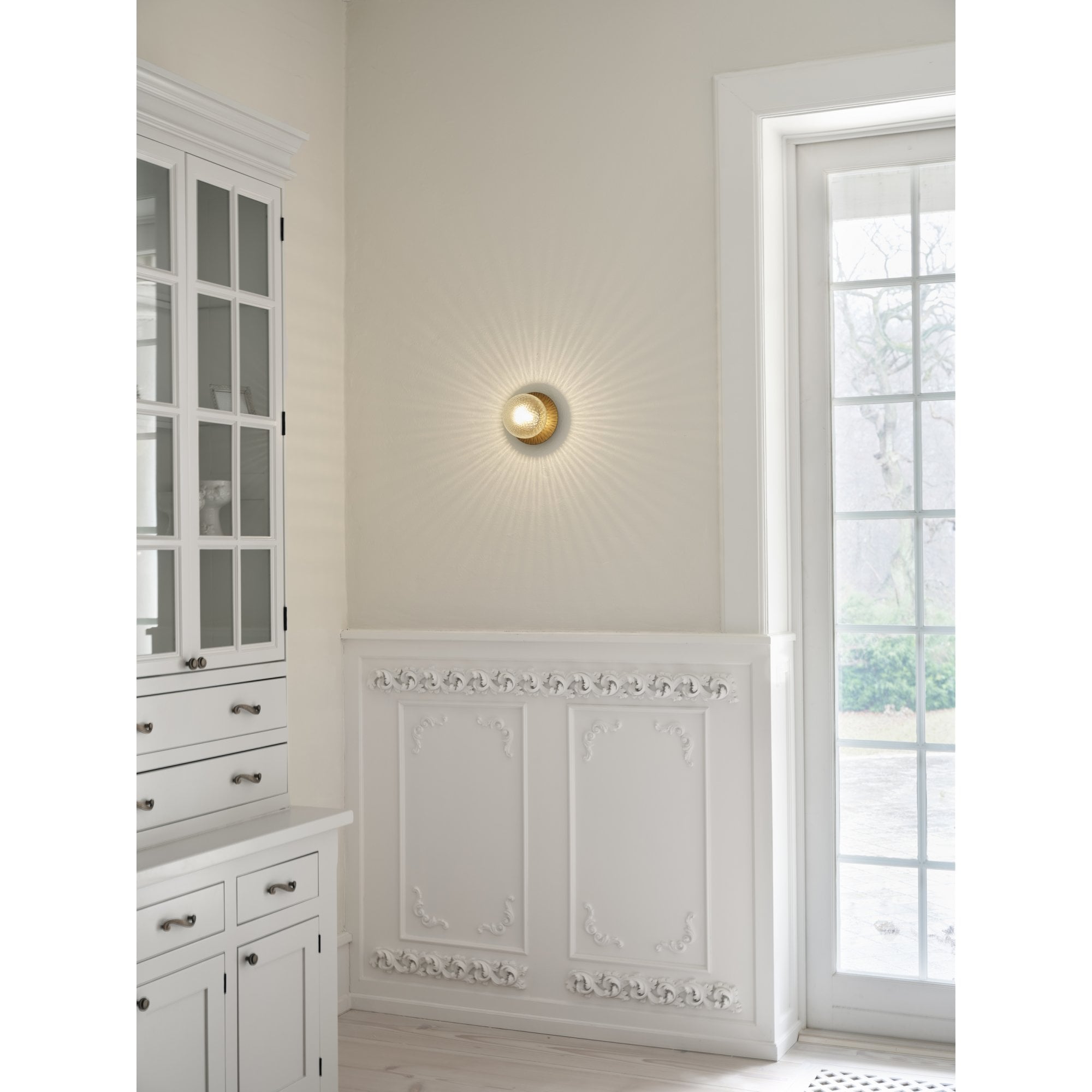 Nuura Liila 1 Light Medium IP44 Wall/Flush Light - Dark Bronze & Optic Clear Glass