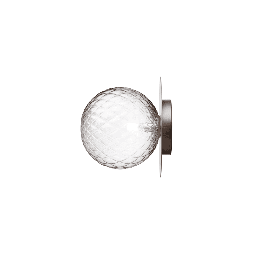 Nuura Liila 1 Light Large IP44 Wall/Flush Light - Dark Bronze & Optic Clear Glass
