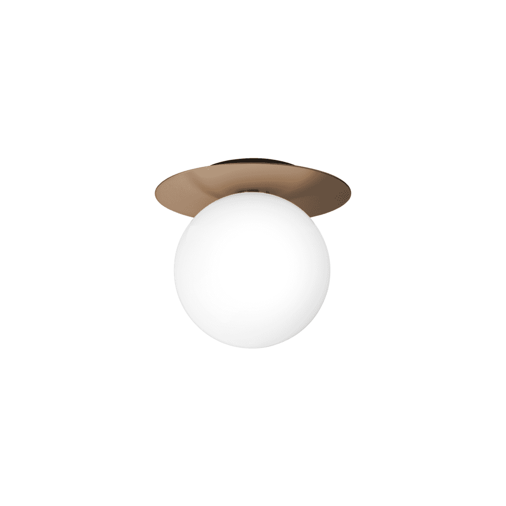 Nuura Liila 1 Light Large IP44 Wall/Flush Light - Dark Bronze & Opal Glass