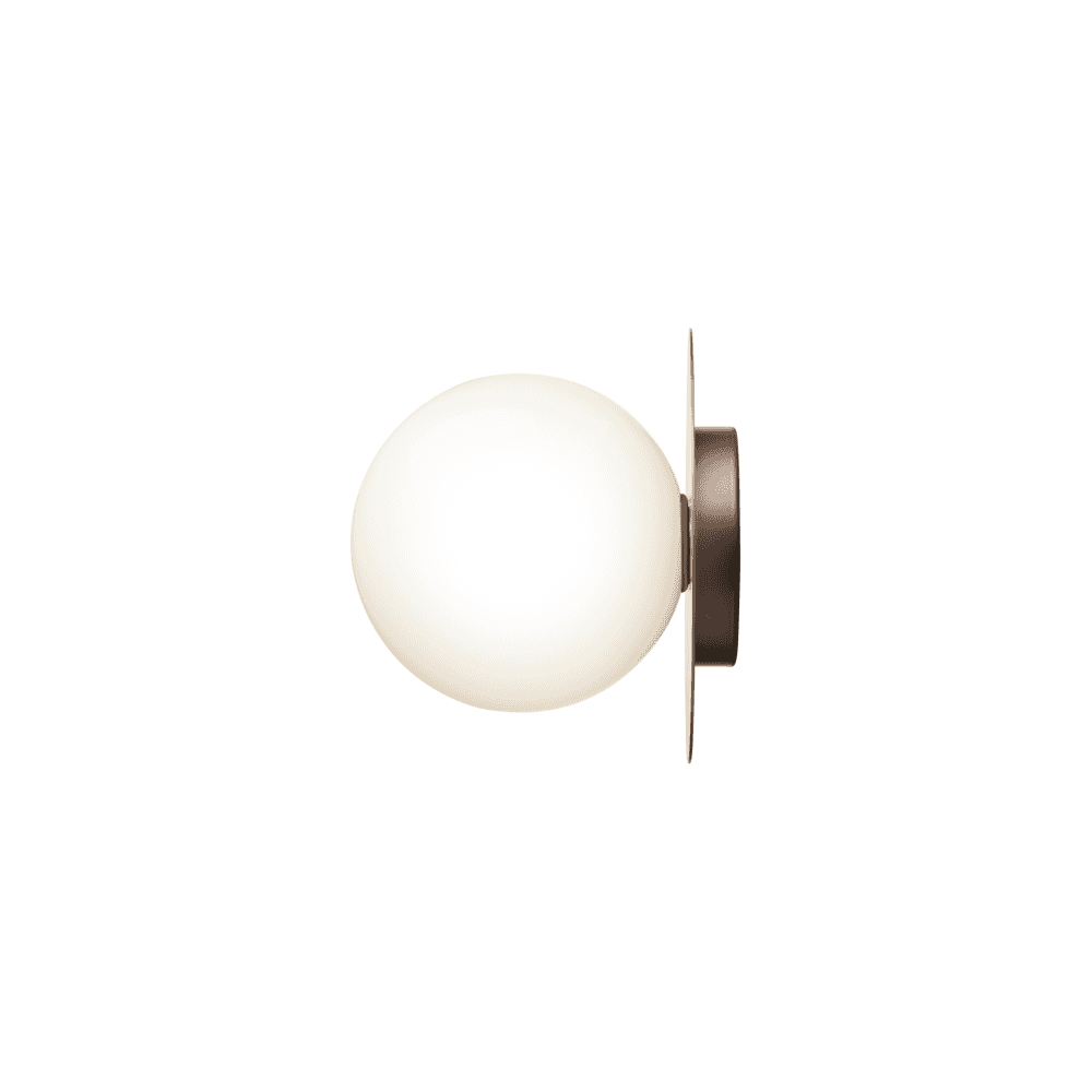 Nuura Liila 1 Light Large IP44 Wall/Flush Light - Dark Bronze & Opal Glass